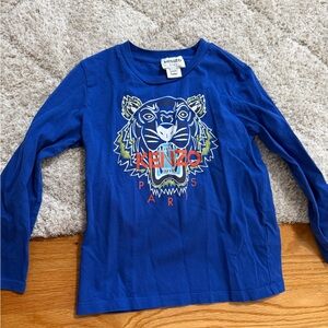 Kenzo Kids boy Blue Tiger Long Sleeve Shirt 5-6T